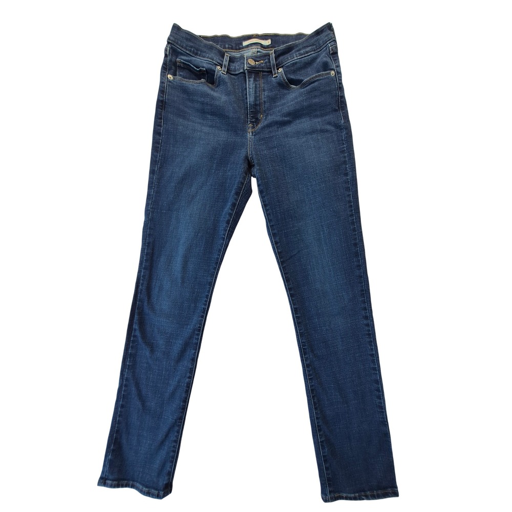 Levi's Classic Straight Jeans Women 6L 28x32 Dark Wash Stretch 39250-0050